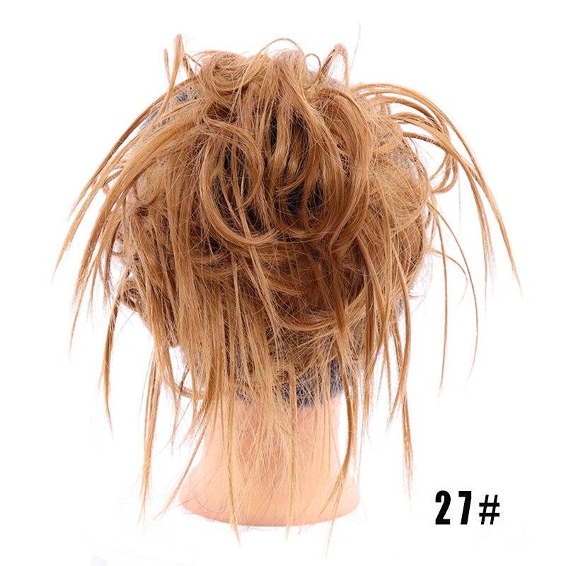 

LUPU Синтетичні натуральні штучні пучки для волосся, безладна гумка для гумок шиньйон, виготовлена ​​зі шматочків волосся для жінок, високотемпературне волокно