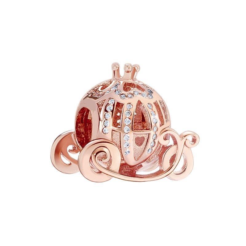 Copper Rose Gold Hollow Flower Leaf Love Dice Gift Box Diy Charm Beads Fit For Bracelets Necklaces Women'S Boutique Jewelry