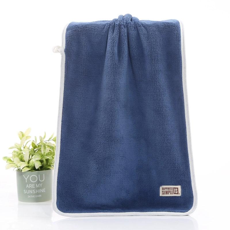 

35*75 см коралловое бархатное полотенце с вышивкой, впитывающее утолщенное полотенце для лица, удобный подарок, домашний текстиль, принадлежности для ванной комнаты синий
