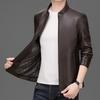 Men's Stand Collar Faux Leather Jacket