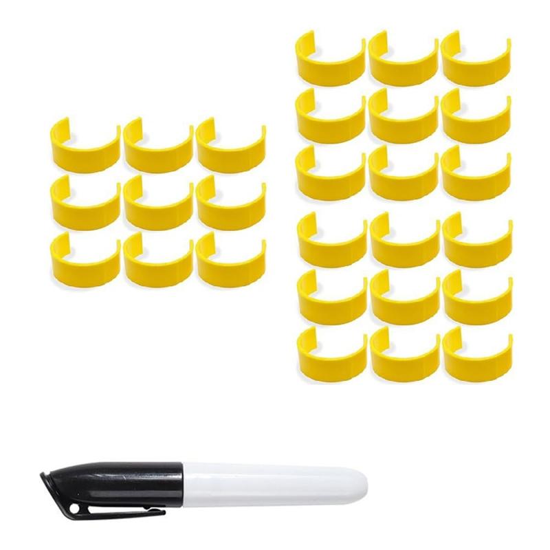 

M-Modern-Medicine Bottle Label Clips With Marker For Easy Identification, Travel-Friendly, Reusable (27Pcs) жёлтый
