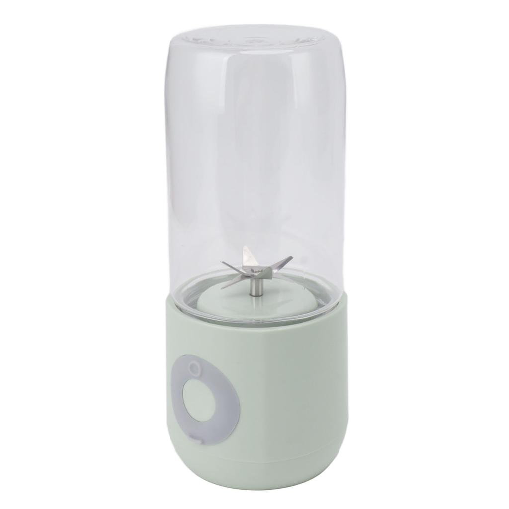 Electric USB Juicer Blender Green 6 Leaf Blades 1300mAh 500ml Portable Blender Cup for Fruit Juice