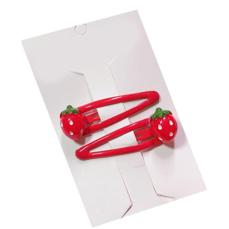 3D Strawberry Hair Clips Non-Slip Cartoon Fruit Clip Fruit Resin Side Clips Sweet Barrette Accessories Ponytail Holder