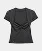 ETRE AU SOMMET Shirring Eyelet Bolero Top (Dark Gray)