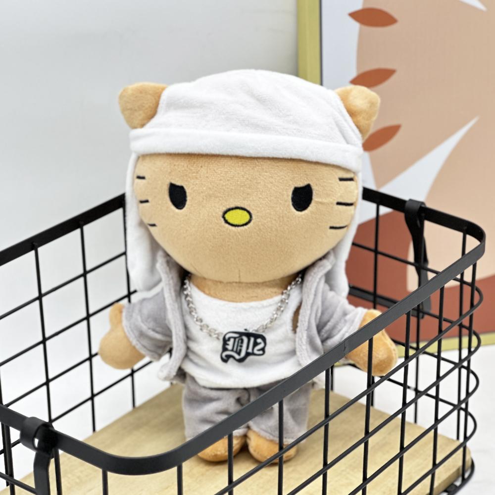 Selena Eminem Hello Kitty Bambola di Peluche Cappello Bianco Figura Giocattoli di Peluche Gatto Carino Ragazzi Ragazze Regalo di Compleanno Natale