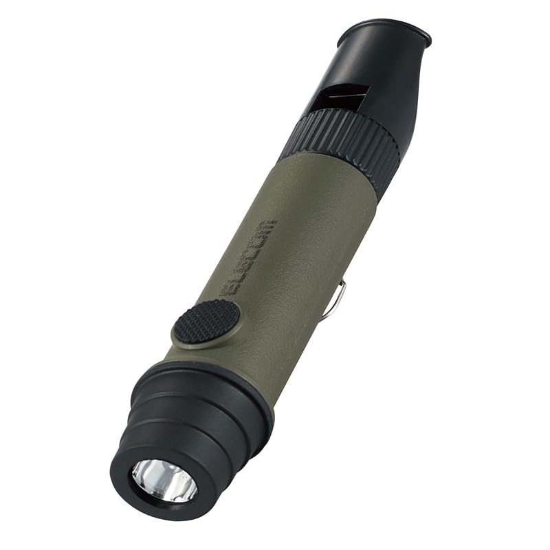 

ELECOM flashlight battery operated disaster prevention Disaster prevention and rescue whistle waterproof dustproof IP44 Strap included Batteries