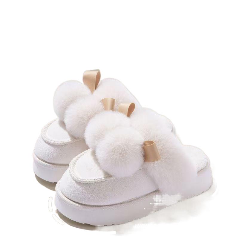 

Новые хлопковые тапочки на толстой подошве 2025 года, нескользящие, износостойкие, модные, можно носить на улице, в помещении, дома 44-45 Suitable for 43-44 белый