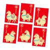 Pack of 6 Cartoon Horse Designs Red Envelopes Chinese Zodiac 2026 Year of Horse Paper Money Holder Envelopes