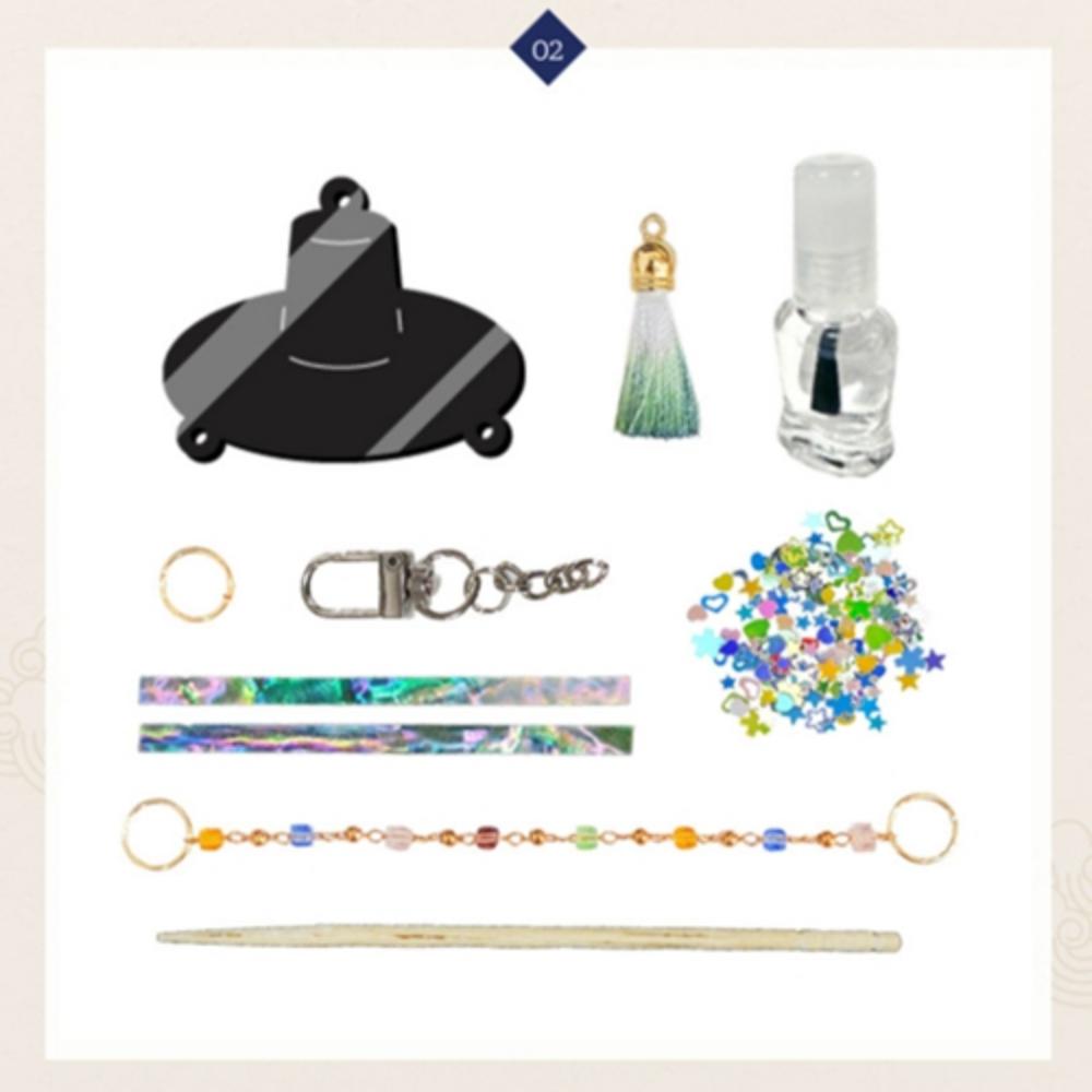 Korea Gat Kit/Make Your Own Traditional Mother of Pearl Keyring Craft Kit-Traditional Najeon Chilgi