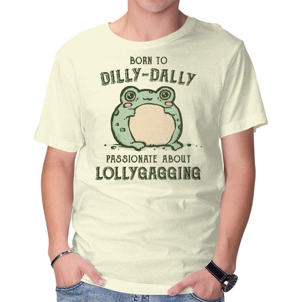 Unisex Crew Neck T-Shirt Born To Dilly-Dally Graphic Short Sleeve Casual Tee