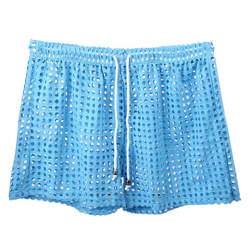 Men's Briefs See through Mesh Loose Lounge Boxer Shorts Mesh Hollow Pants