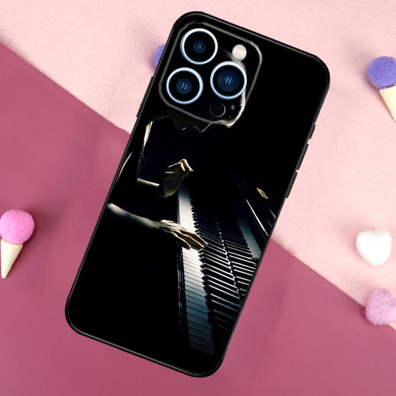 Piano Keys Keyboard design Case For iPhone 16e 16 15 Pro Max 11 12 13 Mini 14 15 Pro Max 15 Plus XR Phone Back Cover
