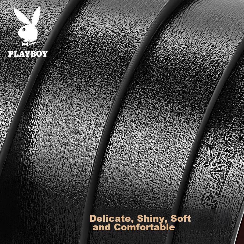PLAYBOY Men's Belt, Automatic Buckle, Inner Wear, Casual Business Waistband, Birthday Gift for Boyfriend, Husband, Father