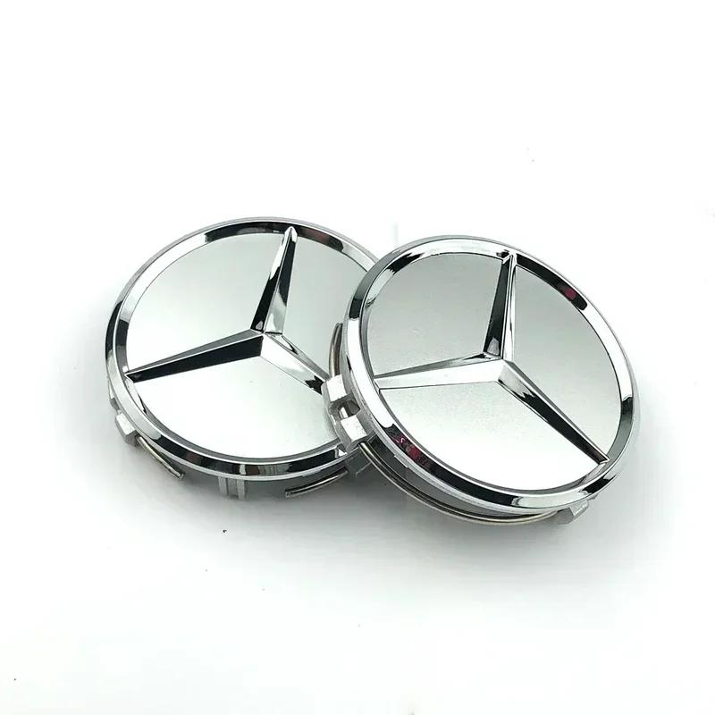 Mercedes Benz wheel center cap 4pcs black 75mm Hubcap w204 w211 w205 W212 amg w203 w213 w124 w176 w177 accessories For Mercedes BC2