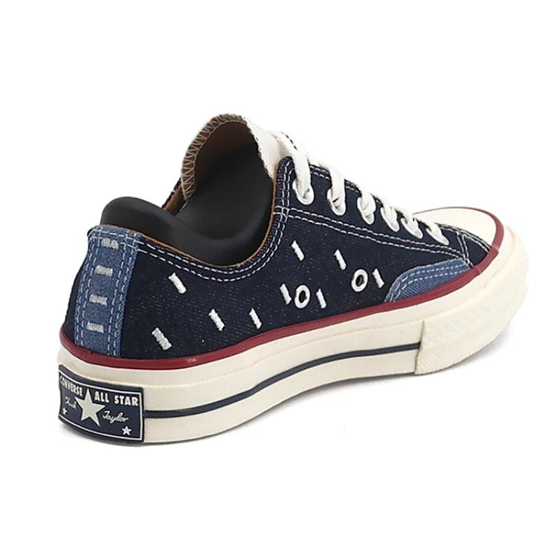 Converse 1970s Chuck Taylor All Star 70 Low Denim Stitching Low-Top Canvas Shoes Unisex Light Blue & White