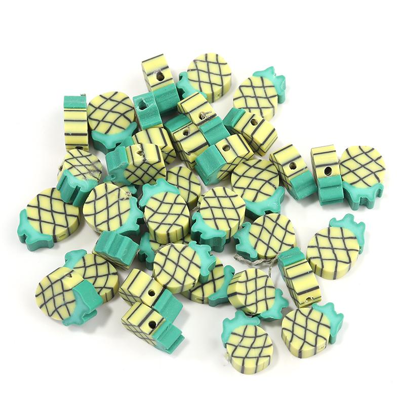 

50pcs/lot Colorful Fruit Polymer Clay Beads Spacer Loose Beads For Jewelry Making DIY Bracelet Necklace Earrings Accessories