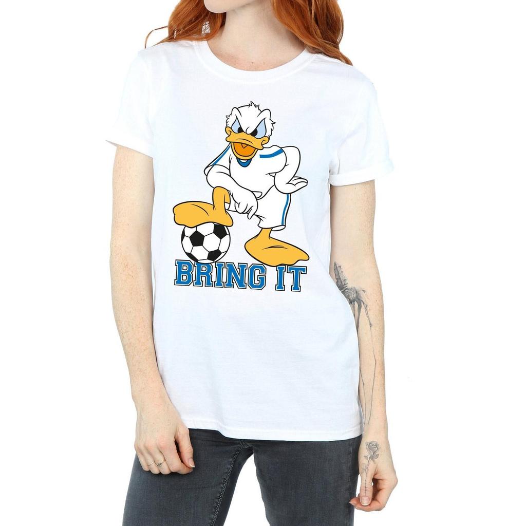 Disney Womens/Ladies Donald Duck Bring It Cotton Boyfriend T-Shirt