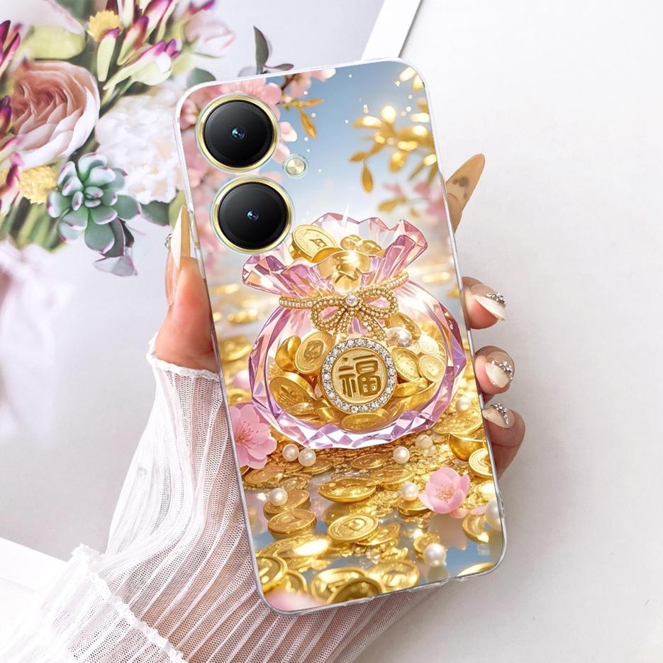 For Vivo Y27 4G Case V2249 Luxury Flower Butterfly Painted Cover Soft Slim Phone Case For Vivo Y27s Y 27 s VivoY27 5G V2302 Bags