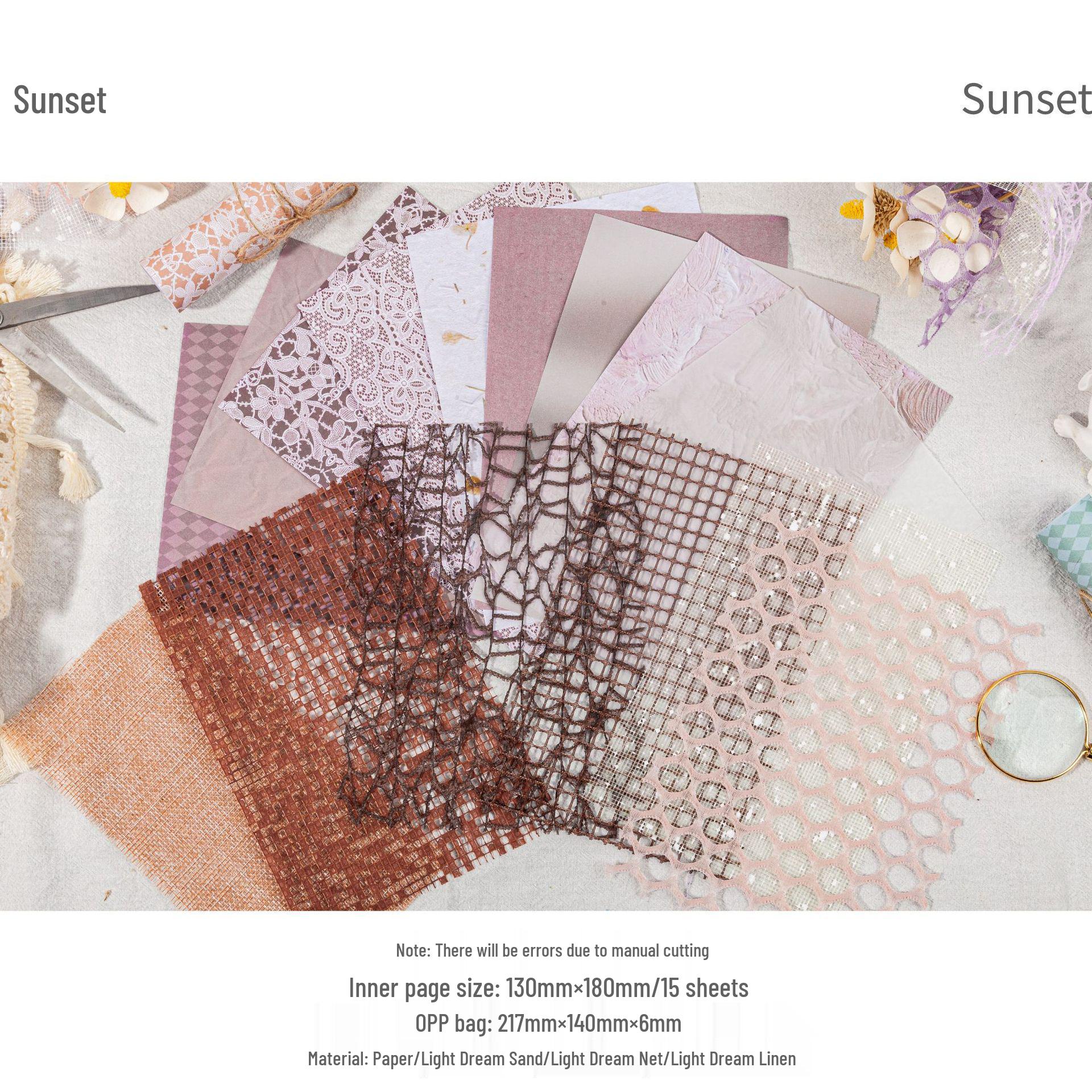 Retro Dream Series DIY Journal Base - Mixed Material Grid Decorative Paper Pack