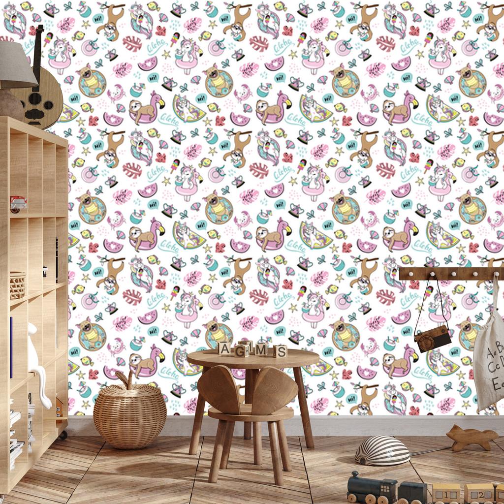 Unicorns and Friends Wallpaper for Living Room and Bedroom 50x1000