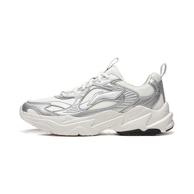 Li Ning Serie Estilo de Vida Deportivo Cuero Sintético Tendencia de Moda Absorción de Impactos Rebote Zapatillas Casuales de Caña Baja Unisex Zapatillas Casuales AGLV173-3