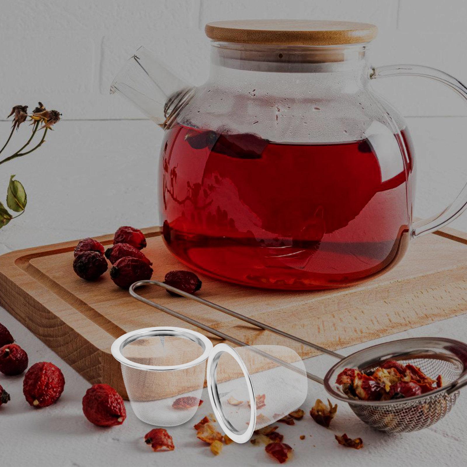 

2Pcs Tea Infuser Basket Stainless Steel Fine Mesh Strainer for Teapot Replacement Clear Tea Filtration Smooth Flavor Enhanced 6.4X6.4X4.3CM