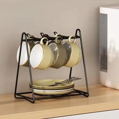 Space Saving Coffee Cup Holder Iron Mug Rack New Cup Drying Stand  For Kitchen