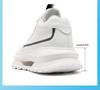 Men's White Hidden Lift Casual Sneakers, 10cm Height Boost, Thick Sole, Trendy Dad Shoes