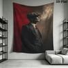 Thomas Shelby Wall Tapestry Aesthetic Wall Hanging Printed Fabric Blanket Decorative Tapestries for Bedroom Living Room Home Decor