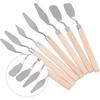 7-teiliges Kuchenpalette Messer Kunst Kleine Tonwerkzeuge Backen Mini-Ölspachtel für Dekoration DIY/Dekorationsdesign Kunststoff Holzgriff