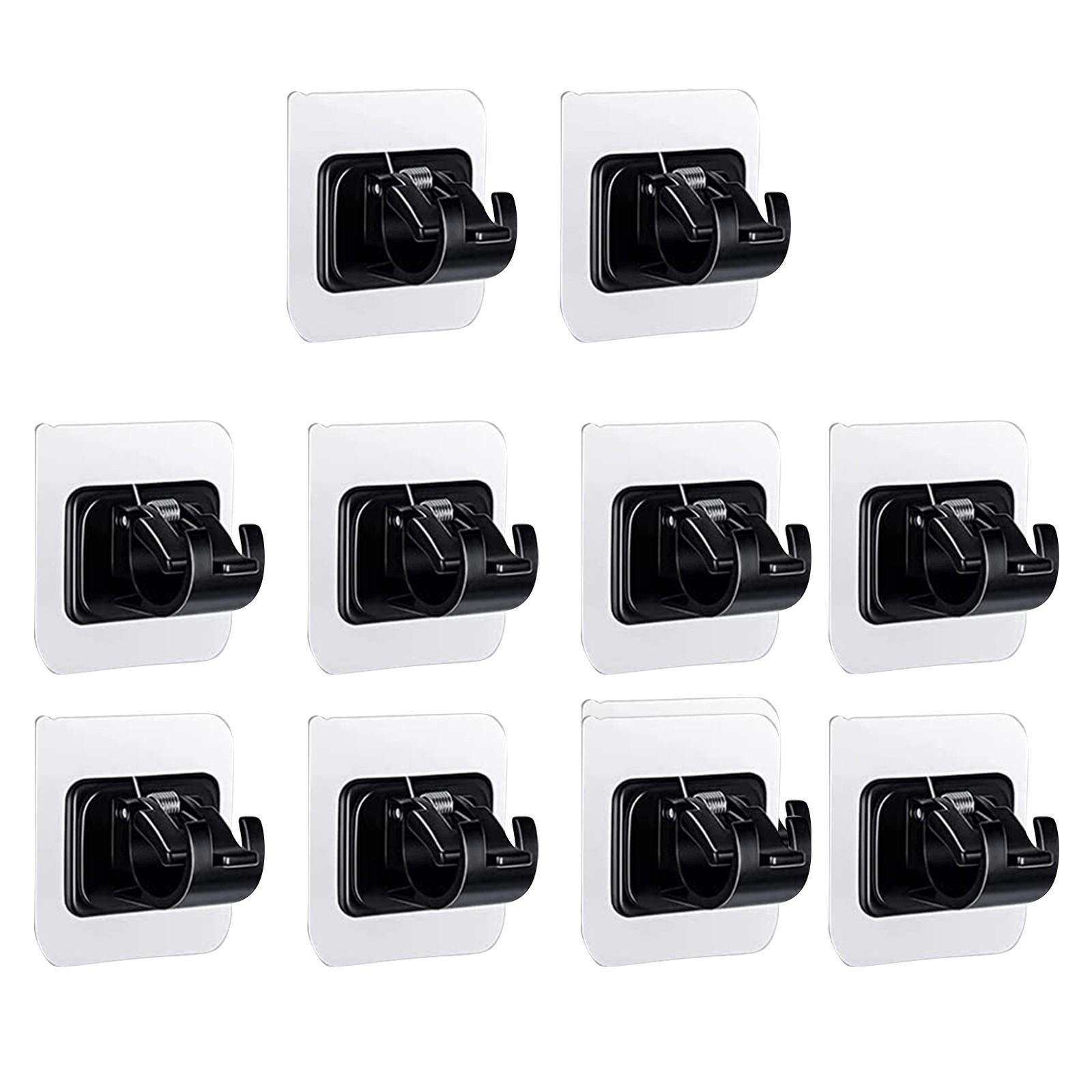 

10 шт. регулируемый держатель для карниза без удара, крючки-клипсы One Size чёрный