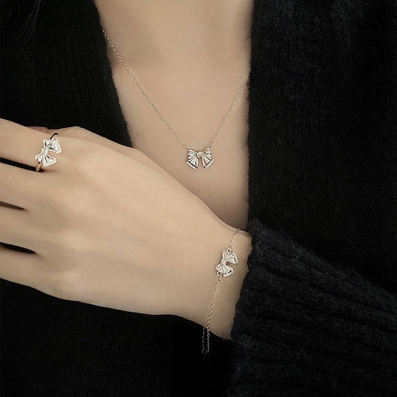 New Year's New Bow Series Earring Necklace Japanese and Korean Ins Style Ring Bracelet Trend