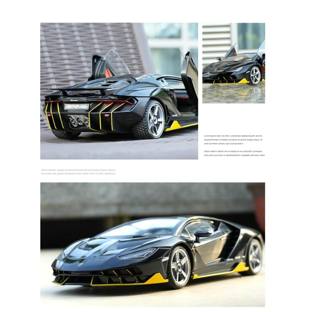 1/18 Lamborghini Centenario LP770-4 Supercar Alloy Car Diecasts & Toy Vehicles Metal Toy Car Model Sound and Light Collection Kids Toy