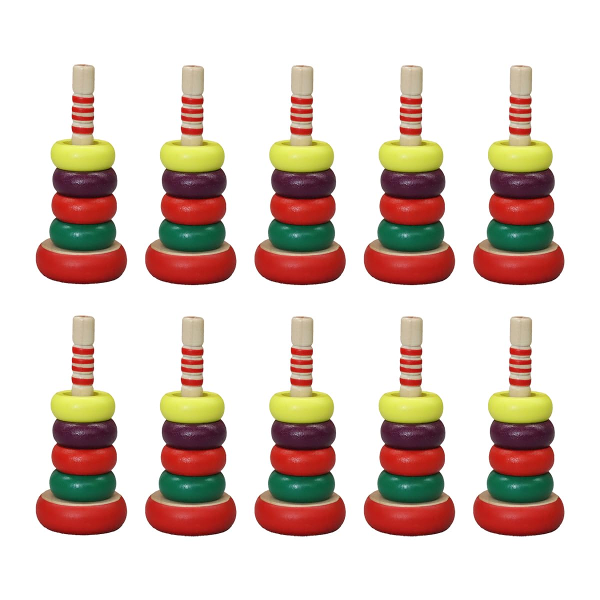 Miniature Japanese Traditional Wooden Toy Ring Toss x 3cm x Set of 10 Commercial Use (7cm 3cm) - -