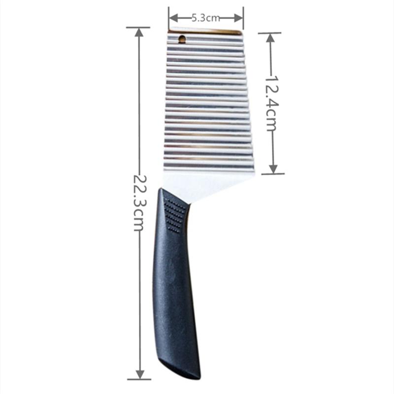 Nerezový kráječ bramborových lupínků, těsta, zeleniny, ovoce, vrásčitý kráječ, nůž na brambory, sekáček, hranolky