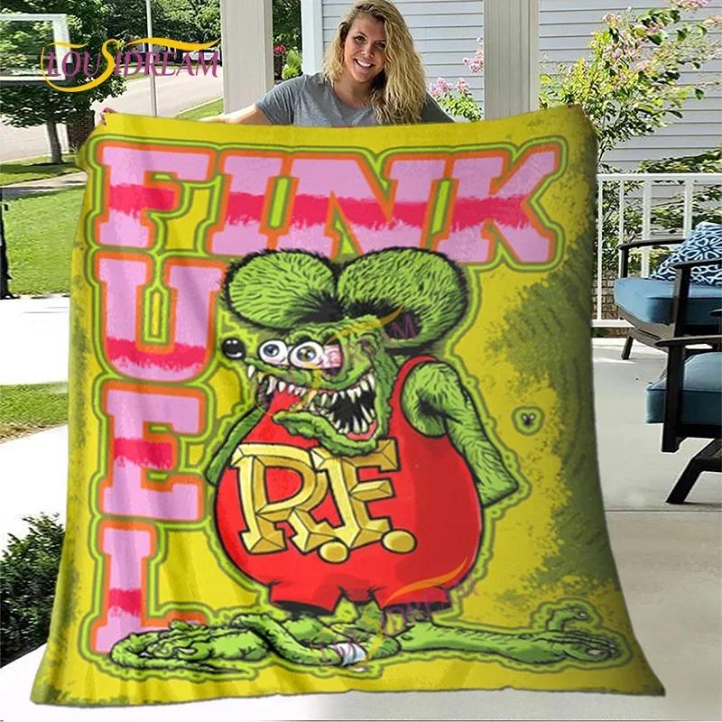 Cute Children's Holiday Birthday Gift Cartoon Rat Fink Cute Home Bedroom Decoration Thin Sofa Cover Sheets Four Seasons Blanket