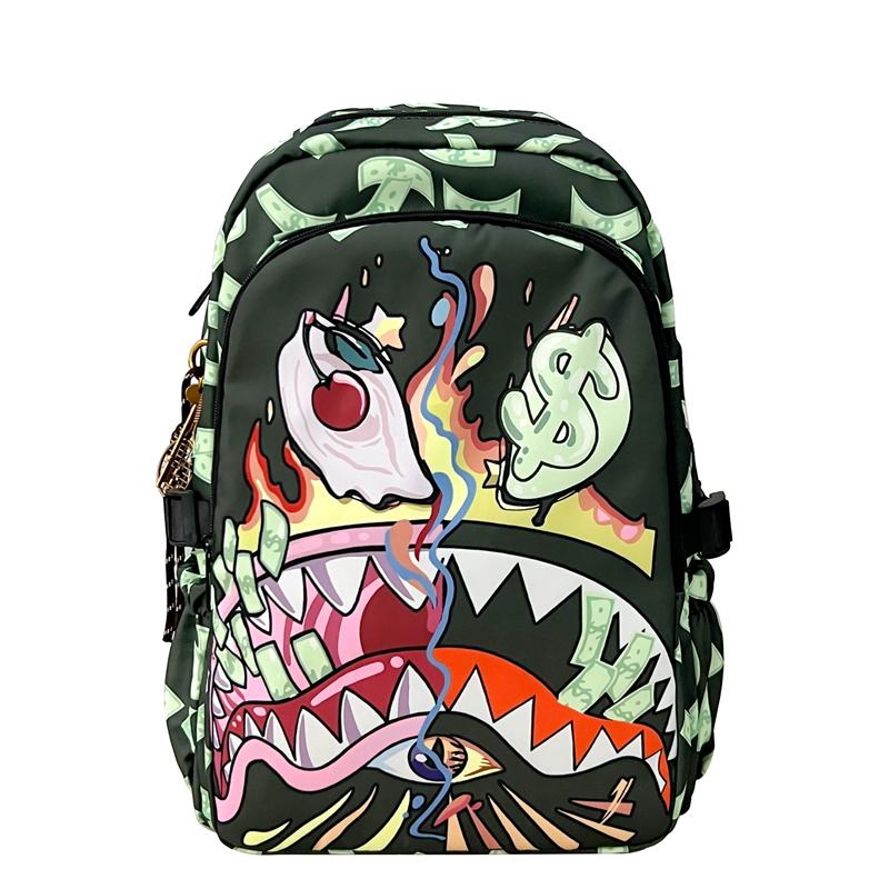 Zaino Colorato Squalo Studente Leggero Impermeabile Scuola Stampato Grande Capacità Cartone Animato