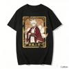 Anime Fox Demon Print Cotton Tee Neutral Daily Streetwear Loose Casual Short Sleeve T Shirt for Unisex Women