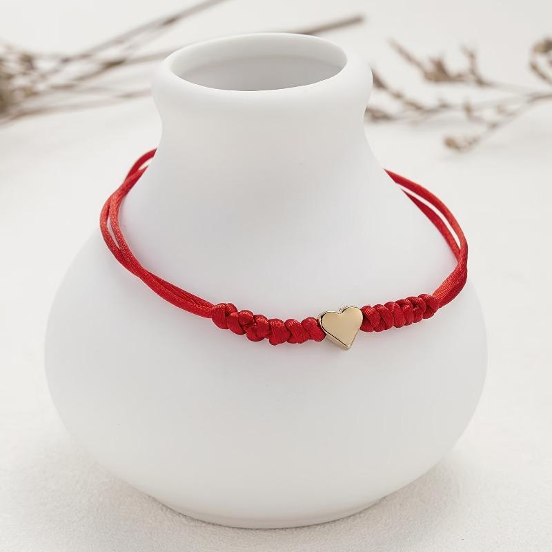 Braccialetto Cuore Regolabile alla Moda - Corda Rossa Fatta a Mano, per Coppie Decorazione Casual