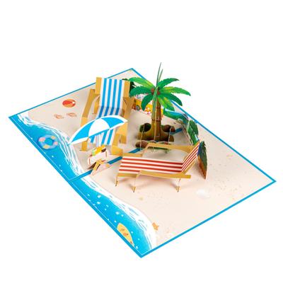 Cartão 3D Pop-up para Todas as Ocasiões Férias na Praia Oceânica Cartão de Aposentadoria para o Dia dos Pais Aniversário Formatura Parabéns