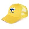 Finland Flag Heart Printed Mesh Cap Adjustable Distressed Snapback Dad Hat Unisex for Street Wear Camping Mountaineering