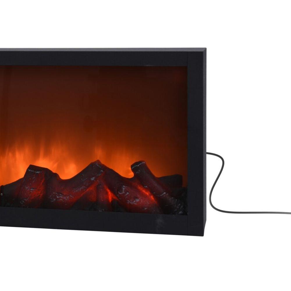 Elektrischer Kamin LED Metall Schwarz 57x25 cm