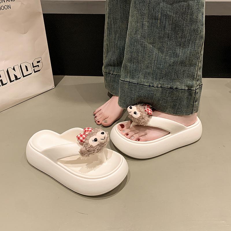 Boty na silné podrážce z piškotového těsta Žabky Jarní boty zvyšující výšku Roztomilé kreslené žabky