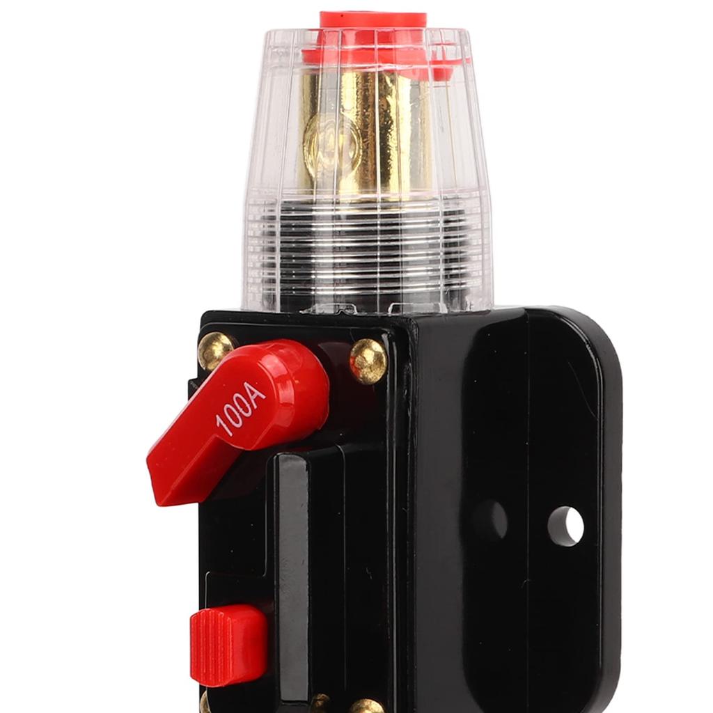 12 24V Inline Circuit Breaker, Lugs with Manual Reset Fuse Holder, Heat Shrink