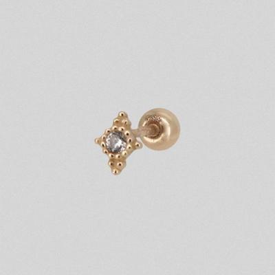 Youngglow 14k Dot Dia Piercing Earrings
