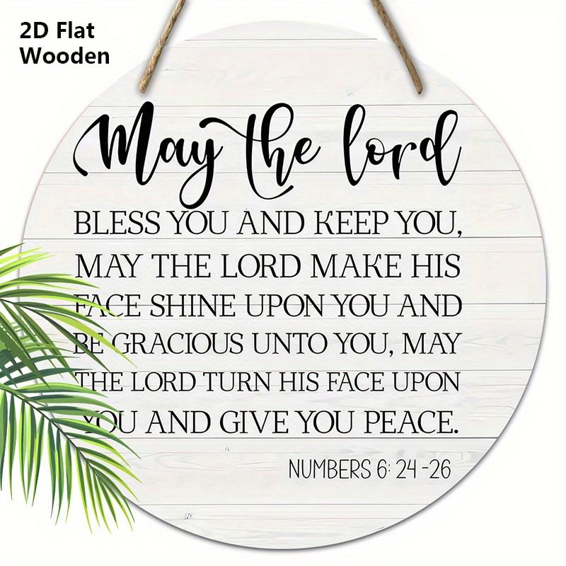 

2D Flat The Bible Wooden Sign - Decorative Plaque with Classic Quote - Ideal for Church, Front Door, Wall Hanging Decor 20cm/7.87in белый
