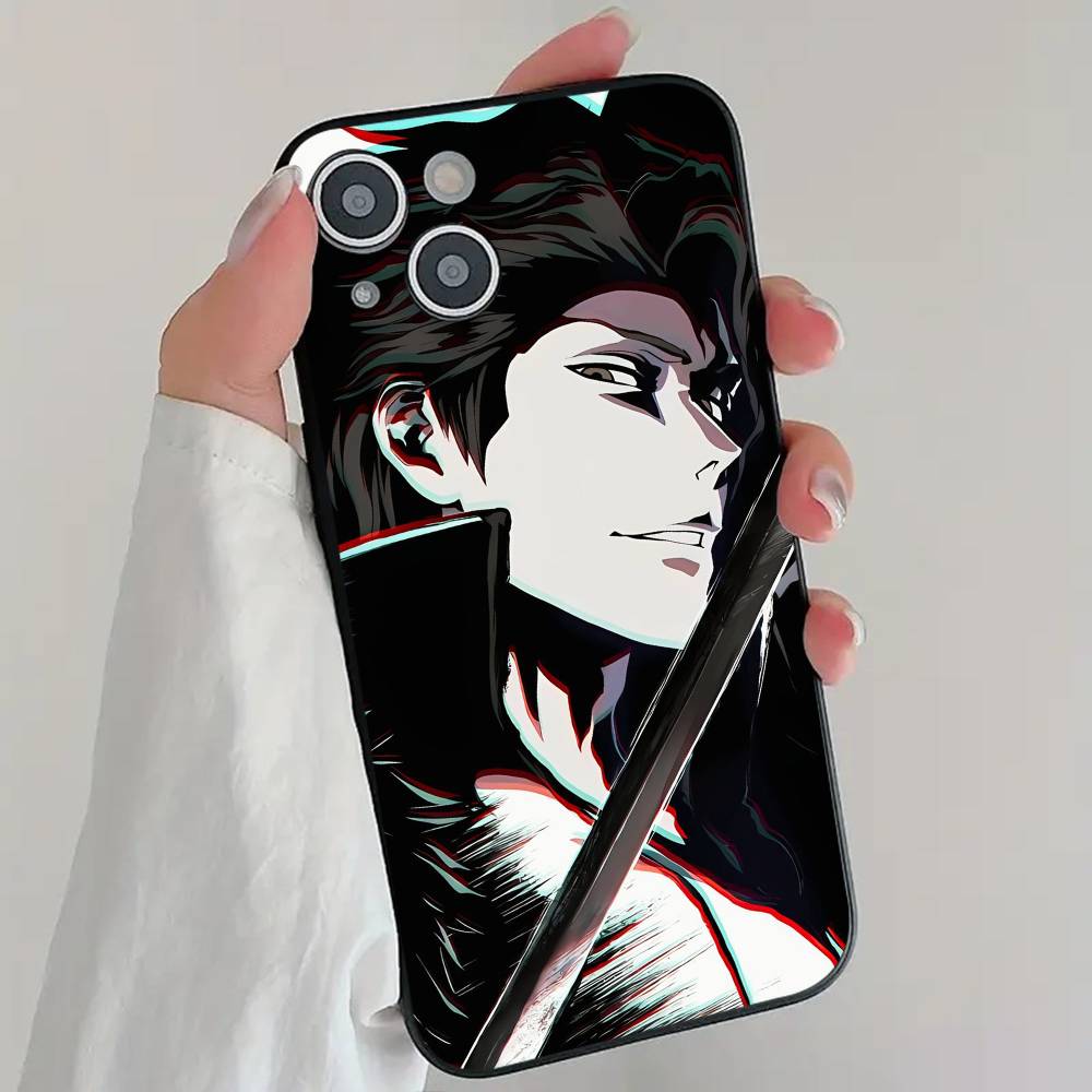 Anime B-Bleach Phone Case Cool Black Silicone Soft For IPhone 16 15 14 13 12 11 X XR Plus Pro Max Plus