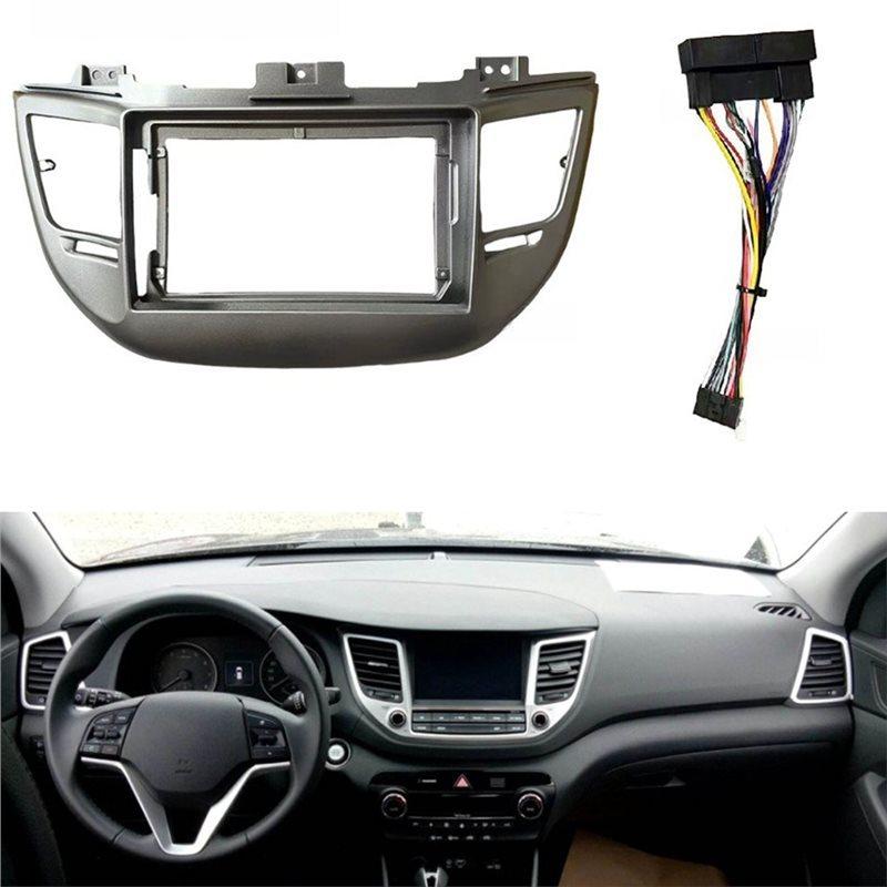 Left-Hand Drive 9 Inch Car Radio Dash Kit With Power Cord For Tucson 2015-2018 Fascia Panel