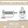304 Stainless Steel Mushroom Head Hexagon Screw M2-M6