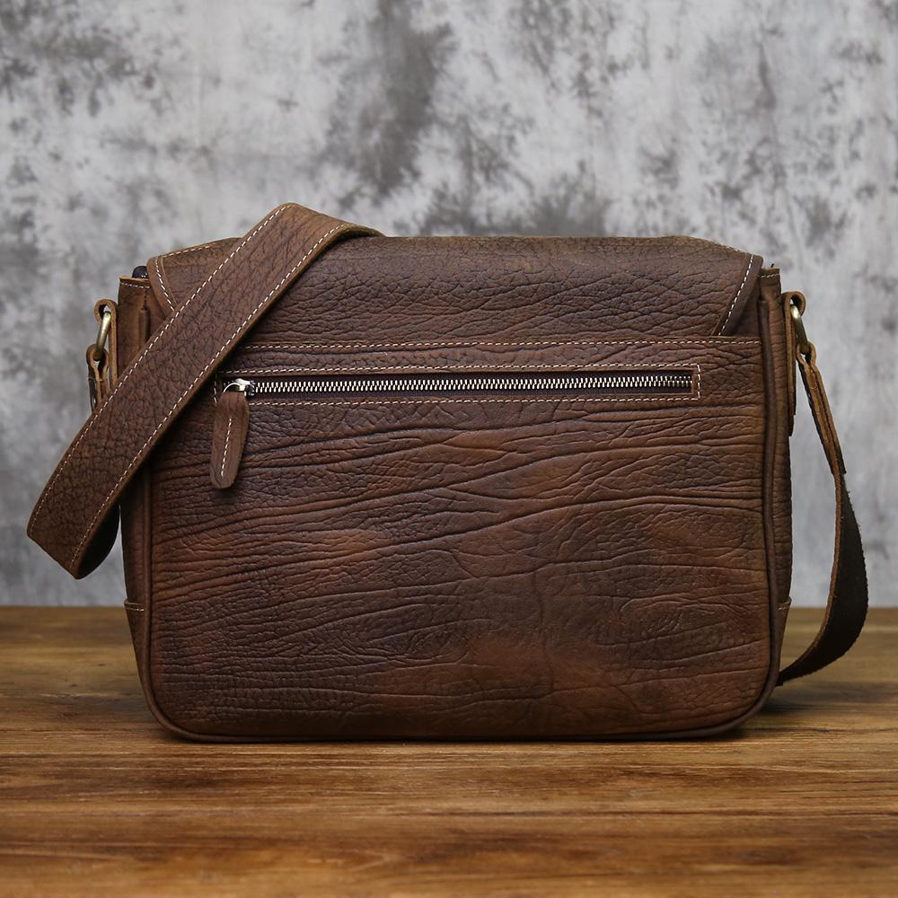 NZPJ Herren Retro Echte Leder Umhängetasche Lässig Oberste Schicht Rindsleder Große Kapazität Schräg Horizontal Trendige Umhängetasche